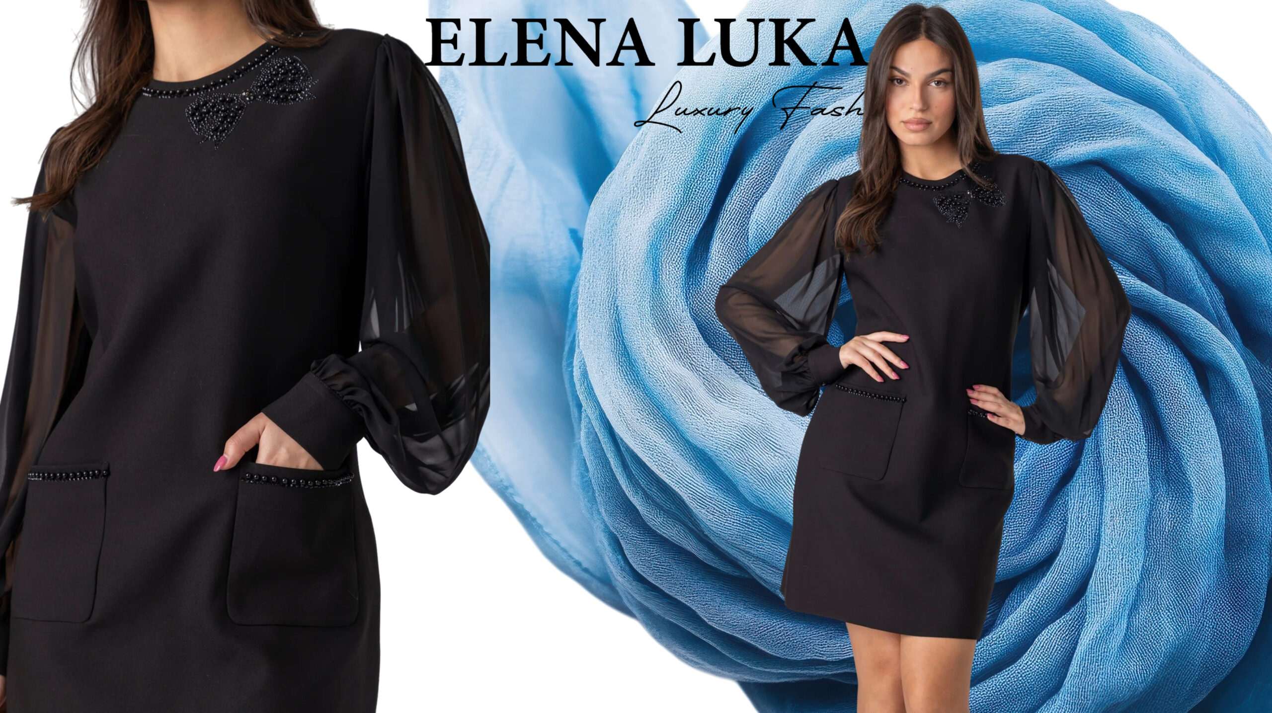 Малиот црн фустан на ELENA LUKA: Мини уметност засекогаш