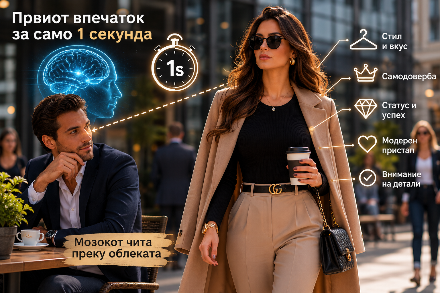 Ефектот на првиот впечаток: Колку секунди му се потребни на мозокот да ве „прочита“ преку облеката?