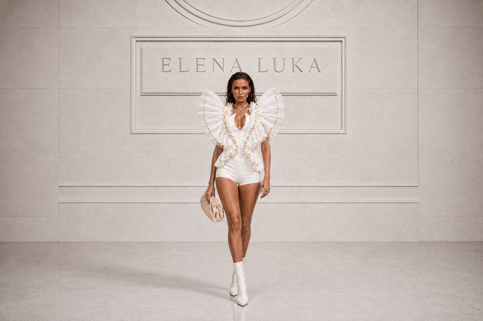 КОГА БЕЛАТА ОСВОЈУВА: Couture спектакл од ELENA LUKA Есен/Зима 2026